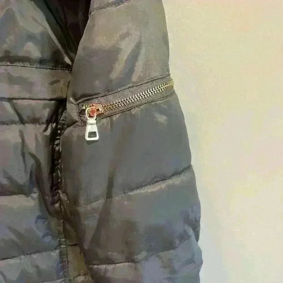 SAM EDELMAN Quilted Hooded Down Puffer COAT Faux Fur  Jacket Sz Small - Picture 5 of 8